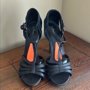 Diesel Genuine Leather Black Strappy Heels